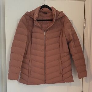32 Degrees size Large Women's Mauve Hooded Quilted Puffer Jacket